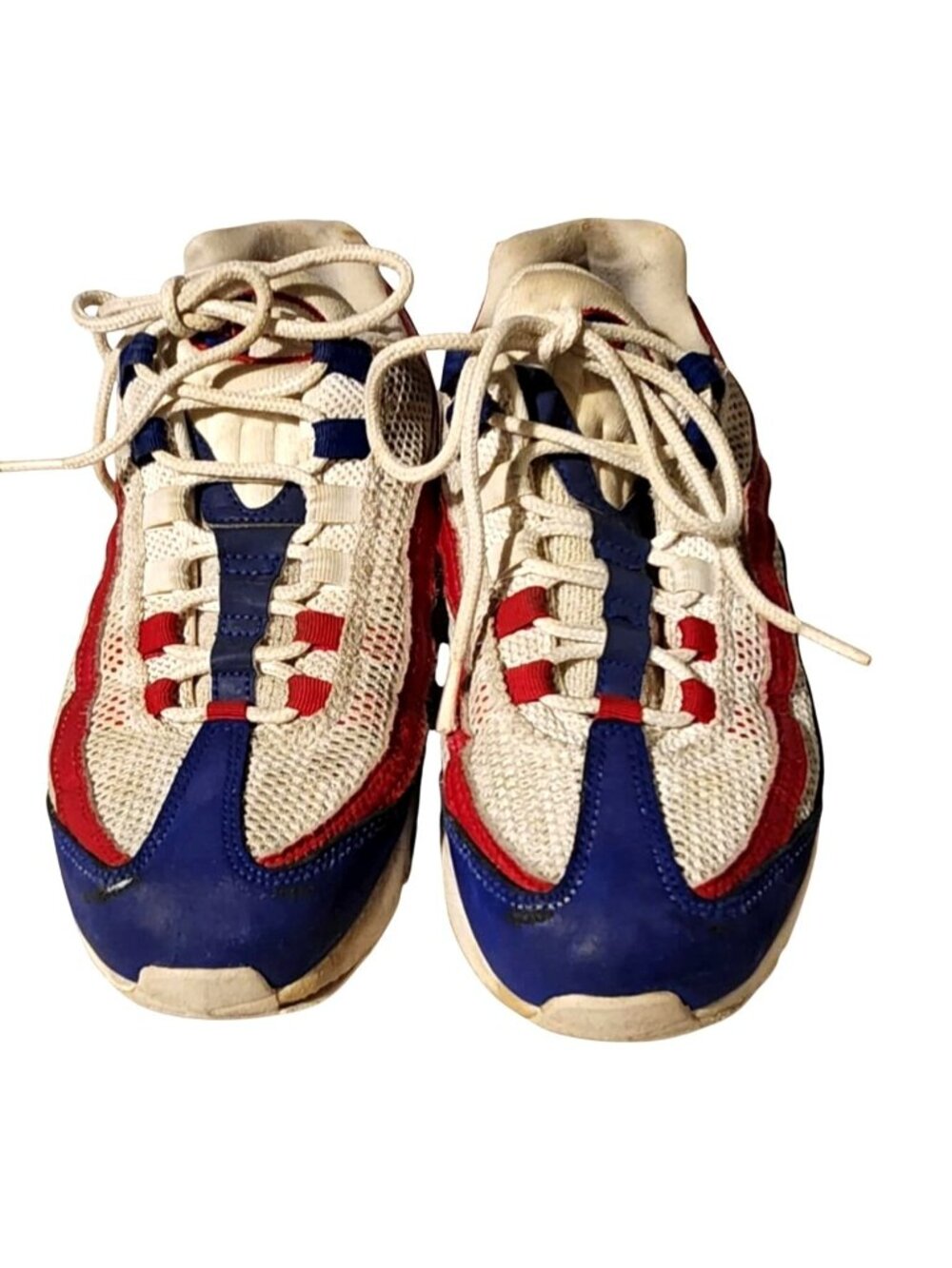 Nike Air Max 95 OG Mens Sneakers US 7.5 Red/White/Blue Mesh & Leather